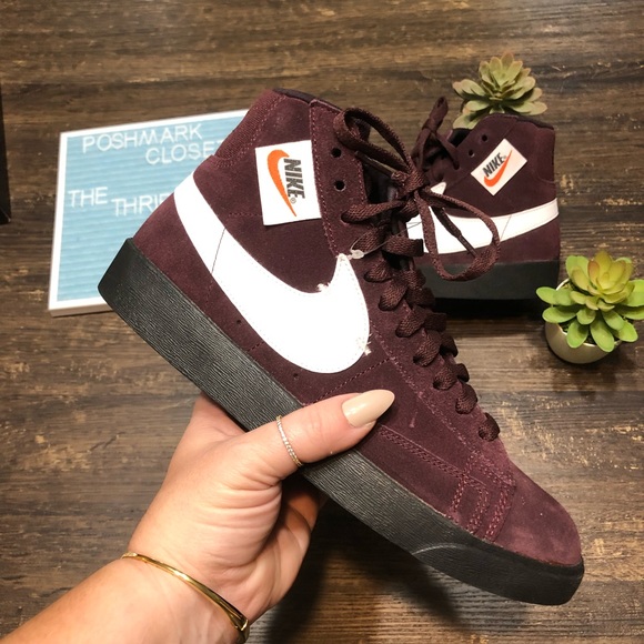 nike blazer mid maroon